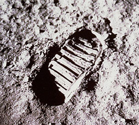 The first footprint on the Moon 