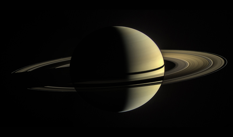 Saturn and its spectacular rings taken by Cassini-Huygens spacecraft on October 6, 2004