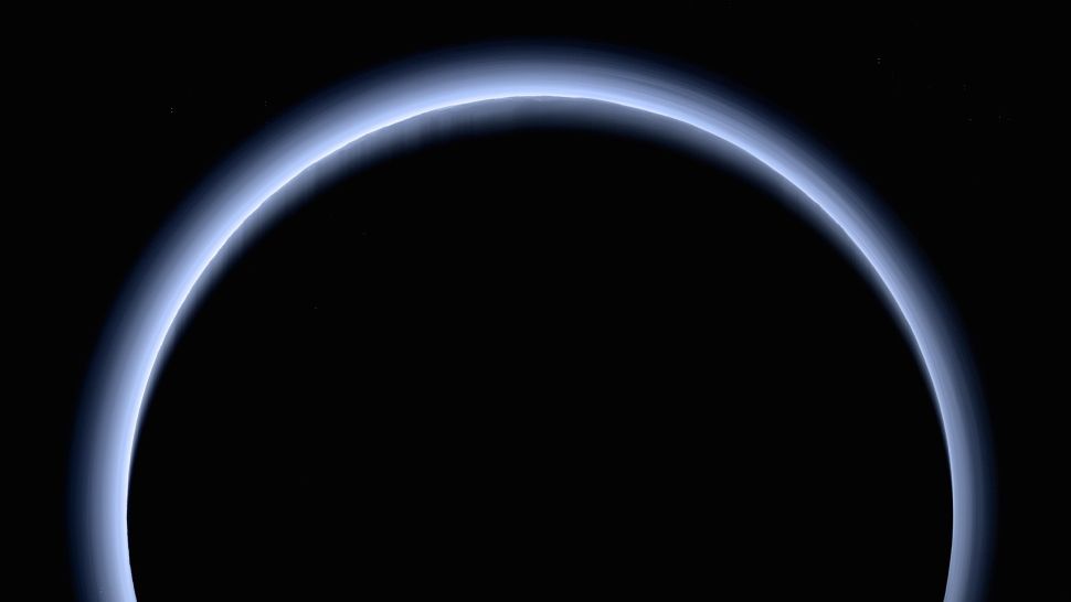 New Horizons captured this image of Pluto's receding crescent when as it bid farewell to the dwarf planet. The image was captured when New Horizons was 120,000 miles away from Pluto