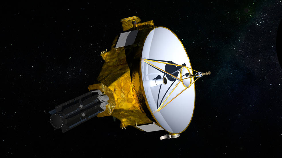 Artist's impression of NASA's New Horizons spacecraft, en route to a January 2019 encounter with Kuiper Belt object 2014 MU69.
Credits: NASA/JHUAPL/SwRI